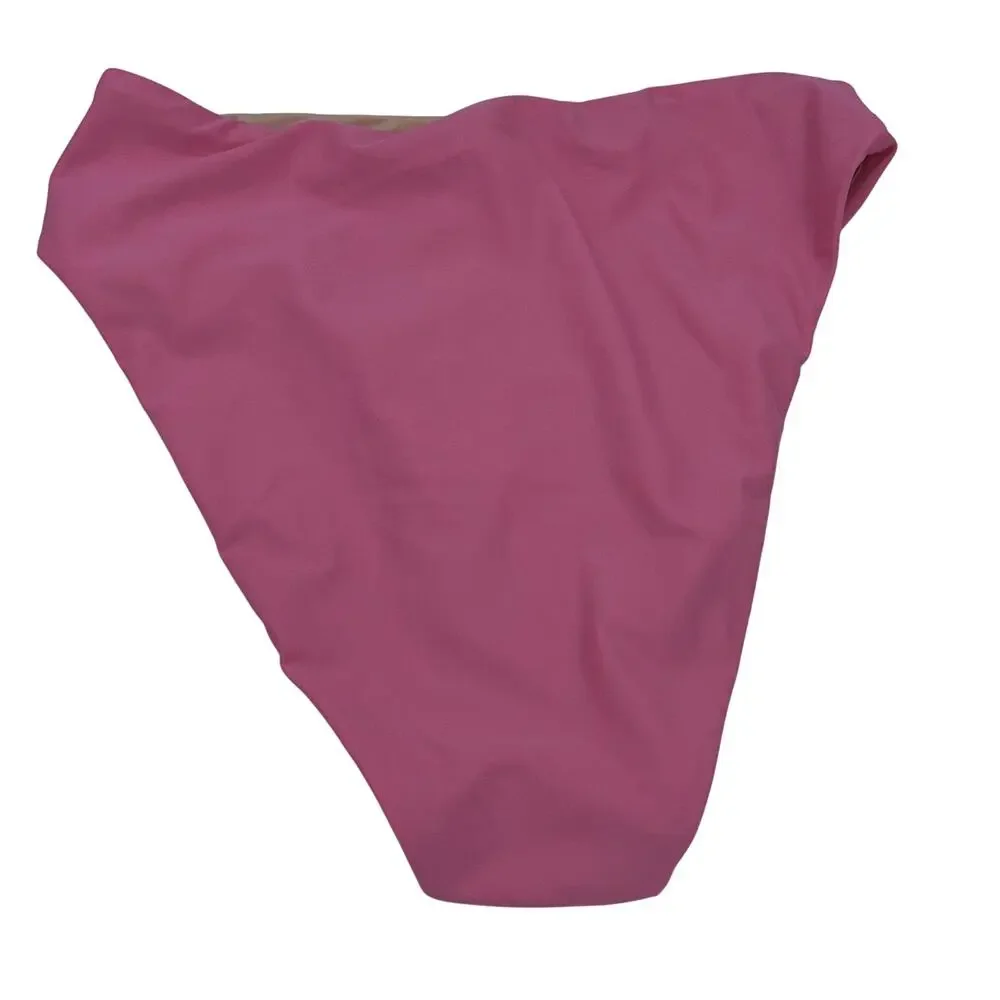 New J. Crew Pink High Rise Bikini Swim Bathing Suit Bottom Women's Size Medium
